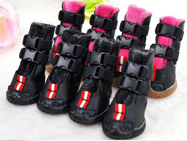 Double Buckle Pluch Dog Snow Boots 